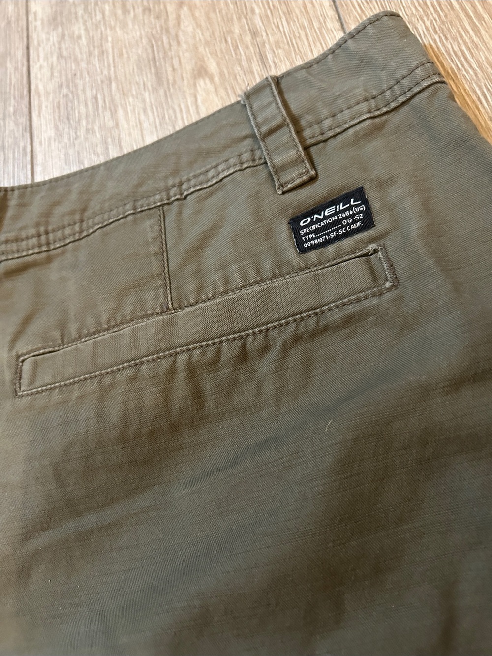Men's O’Neill Olive Green Casual Chino Shorts - Picture 9 of 9